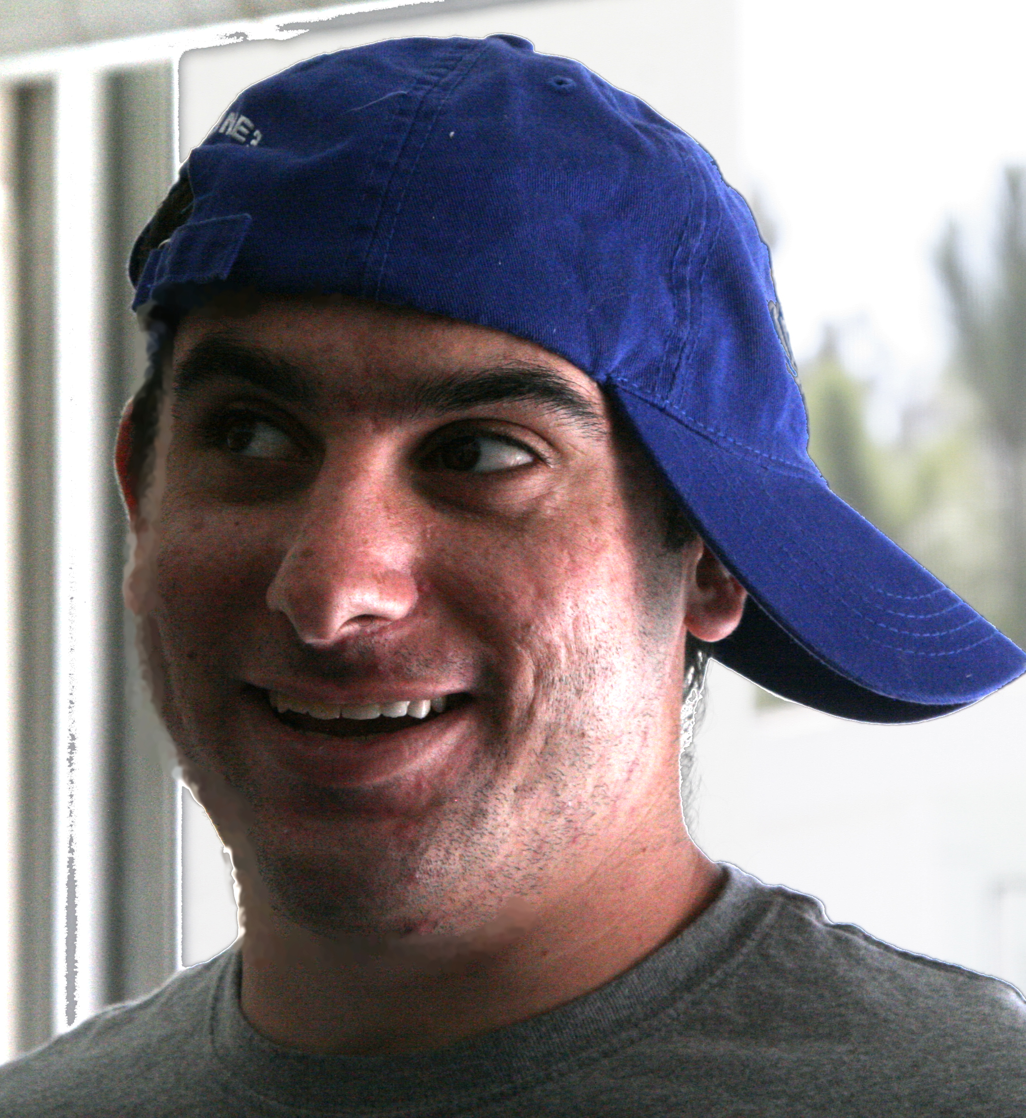 Picture of Jared taken September 2007 during a birthday party.  Jared's wearing a blue hat.